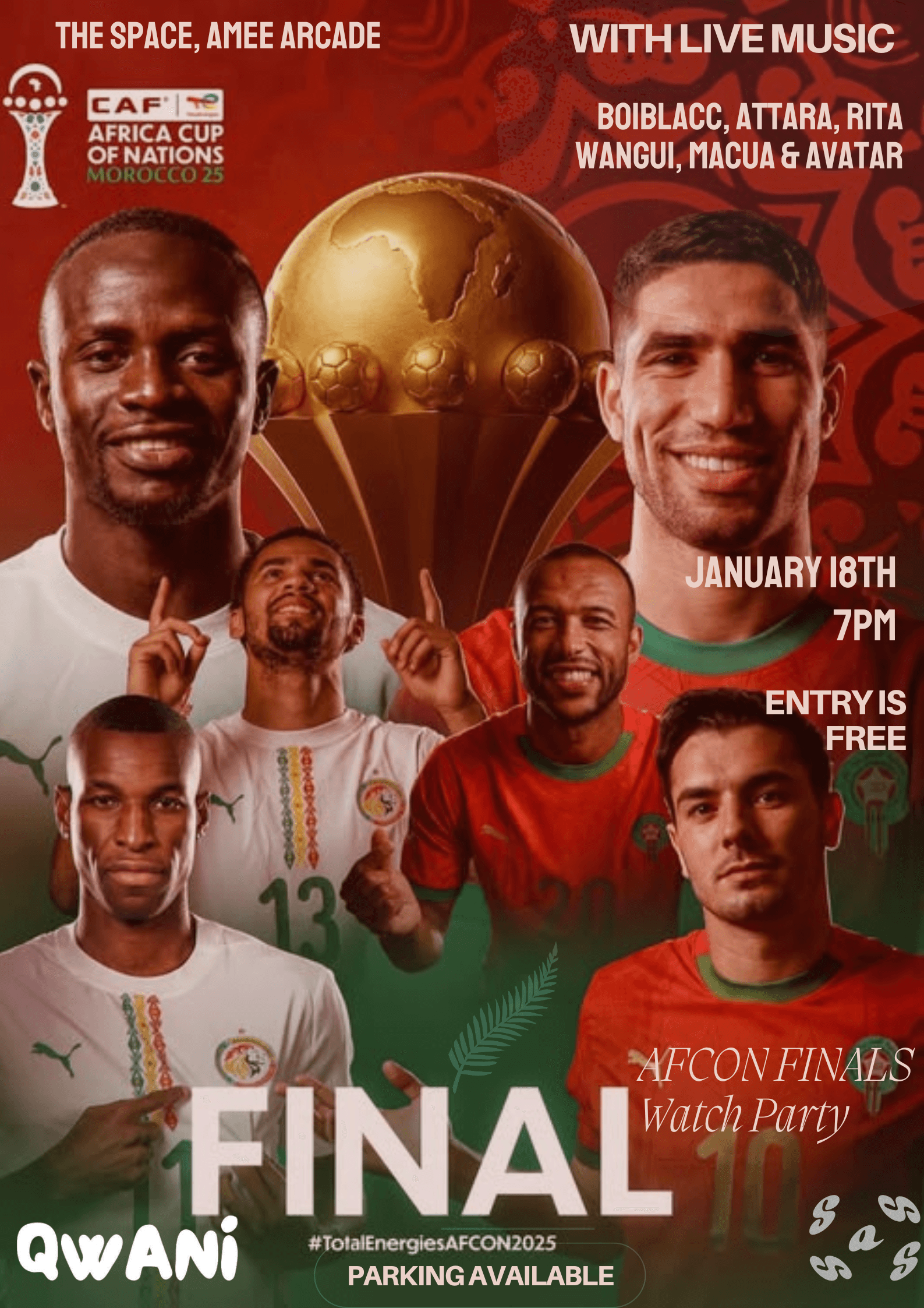 AFCON Finals Watch Party event poster